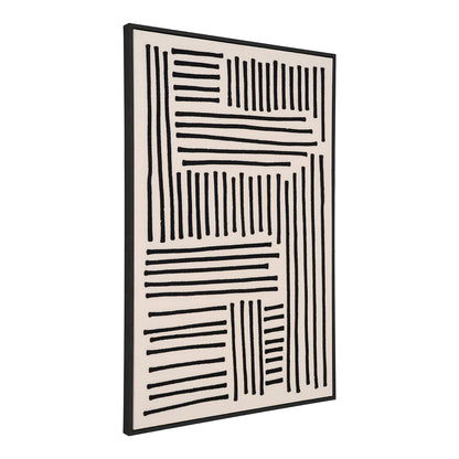 Geometrischer Leinwand-Print schwarz-weiß 60 × 90 cm, Motiv 1 | VIA X SELECTION