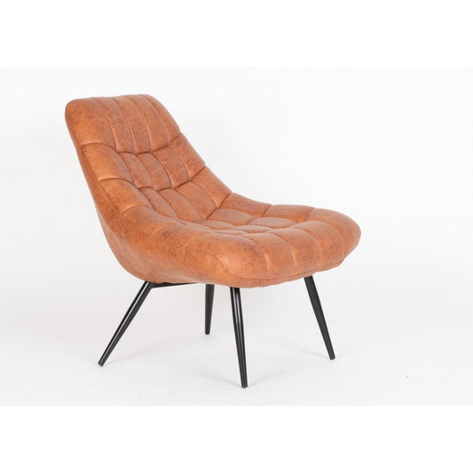 Loungesessel in Lederoptik hellbraun mit XXL-Sitzfläche | VIA X SELECTION