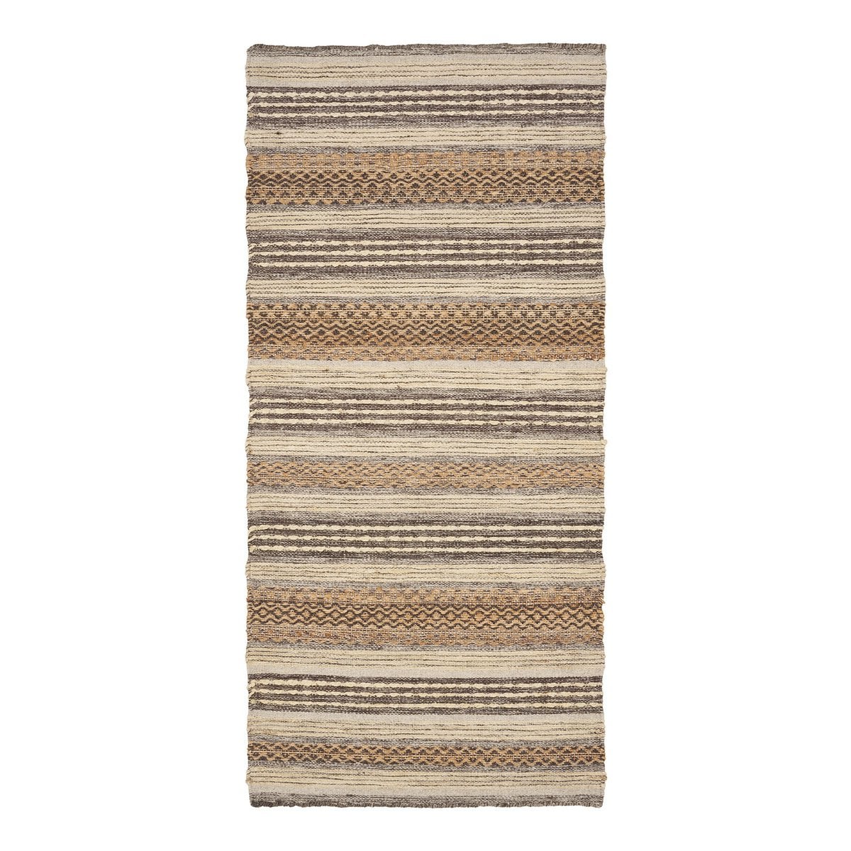 Läufer aus Jute und Wolle beige, 80 × 180 cm | VIA X SELECTION