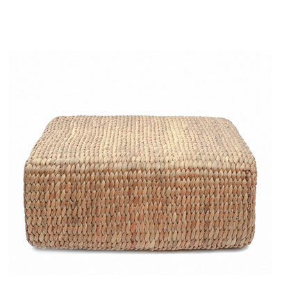 Quadratischer Pouf aus Wasserhyazinthe in Natur | VIA X SELECTION