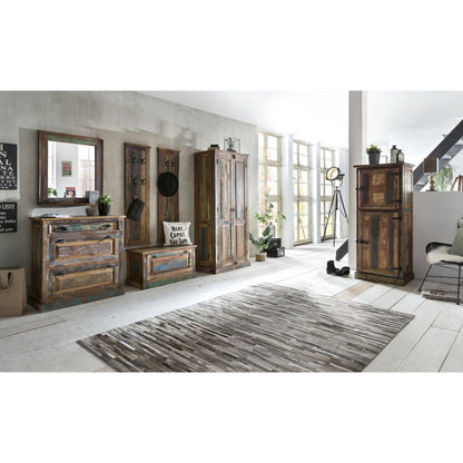 Schuhschrank aus Altholz bunt, 40 × 85 × 45 cm | VIA X SELECTION