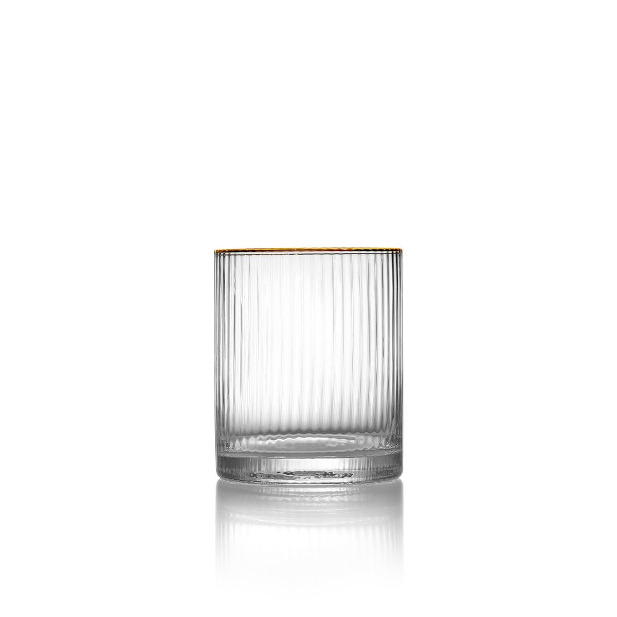 Lowball-Glas aus Recyclingglas mit Goldrand 10 cm | VIA X SELECTION