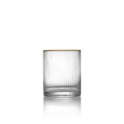 Lowball-Glas aus Recyclingglas mit Goldrand 10 cm | VIA X SELECTION