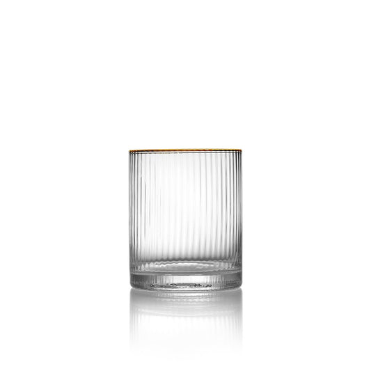Lowball-Glas aus Recyclingglas mit Goldrand 10 cm | VIA X SELECTION