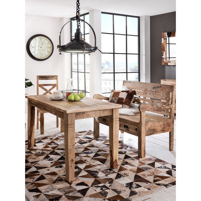 Esszimmerstuhl aus recyceltem Mangoholz mit rustikaler Patina im 2er-Set | VIA X SELECTION