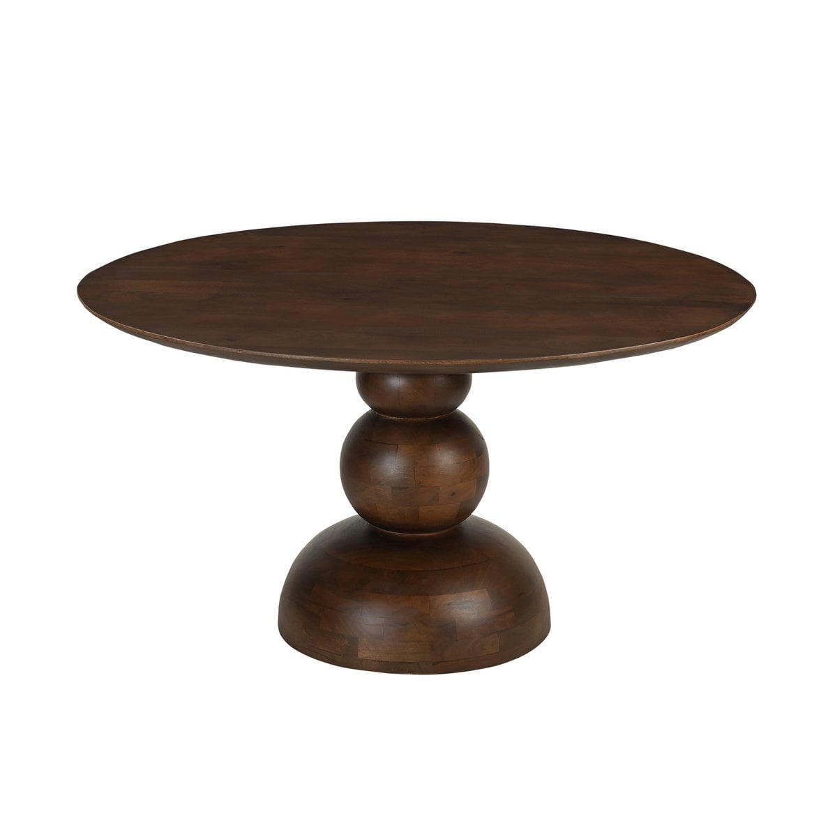 Runder Esstisch Mangoholz geometrischer Mittelfuß 130 cm | VIA X SELECTION