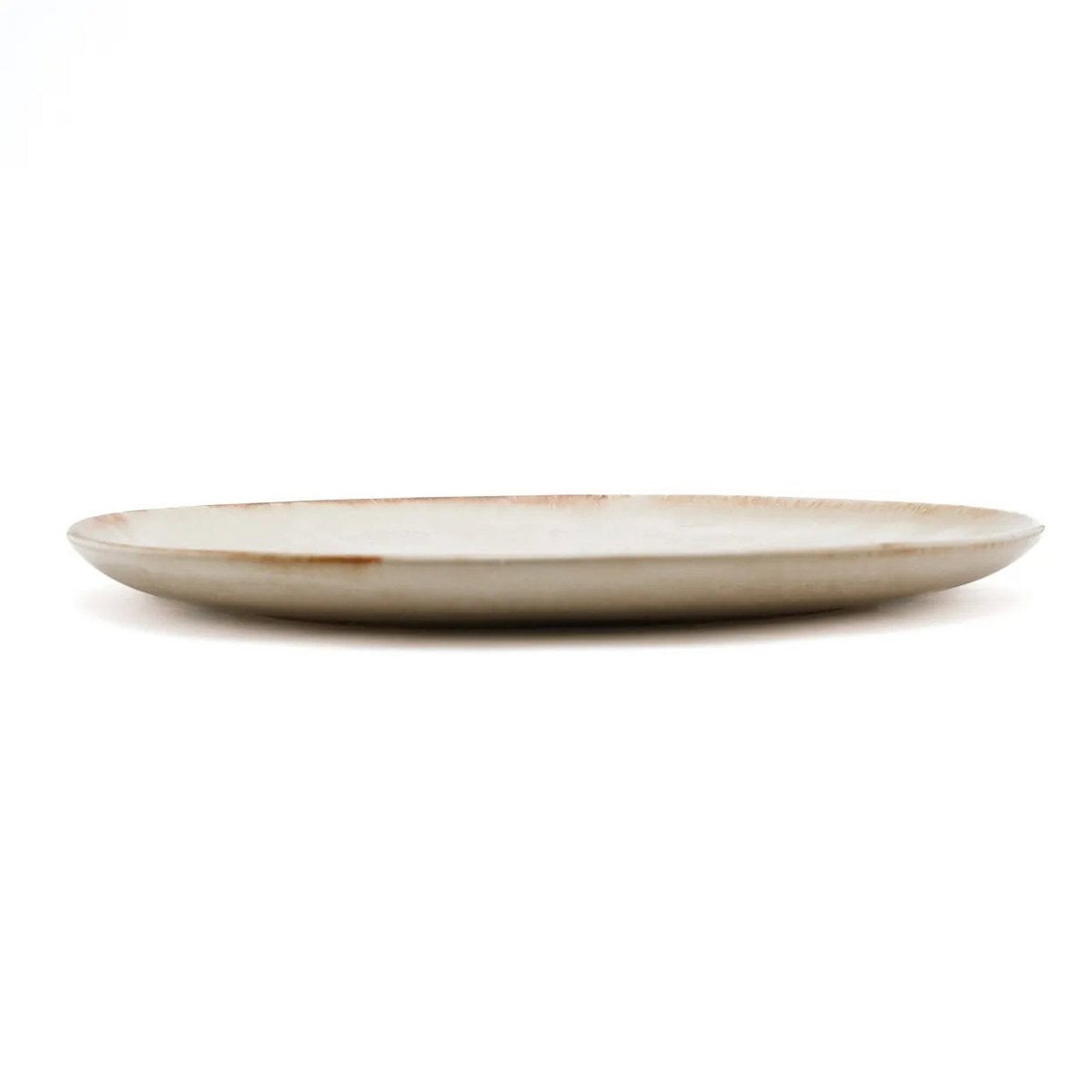 Speiseteller aus Steinzeug in Weiß mit Goldton, Ø 28 cm | VIA X SELECTION