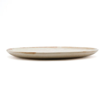 Speiseteller aus Steinzeug in Weiß mit Goldton, Ø 28 cm | VIA X SELECTION