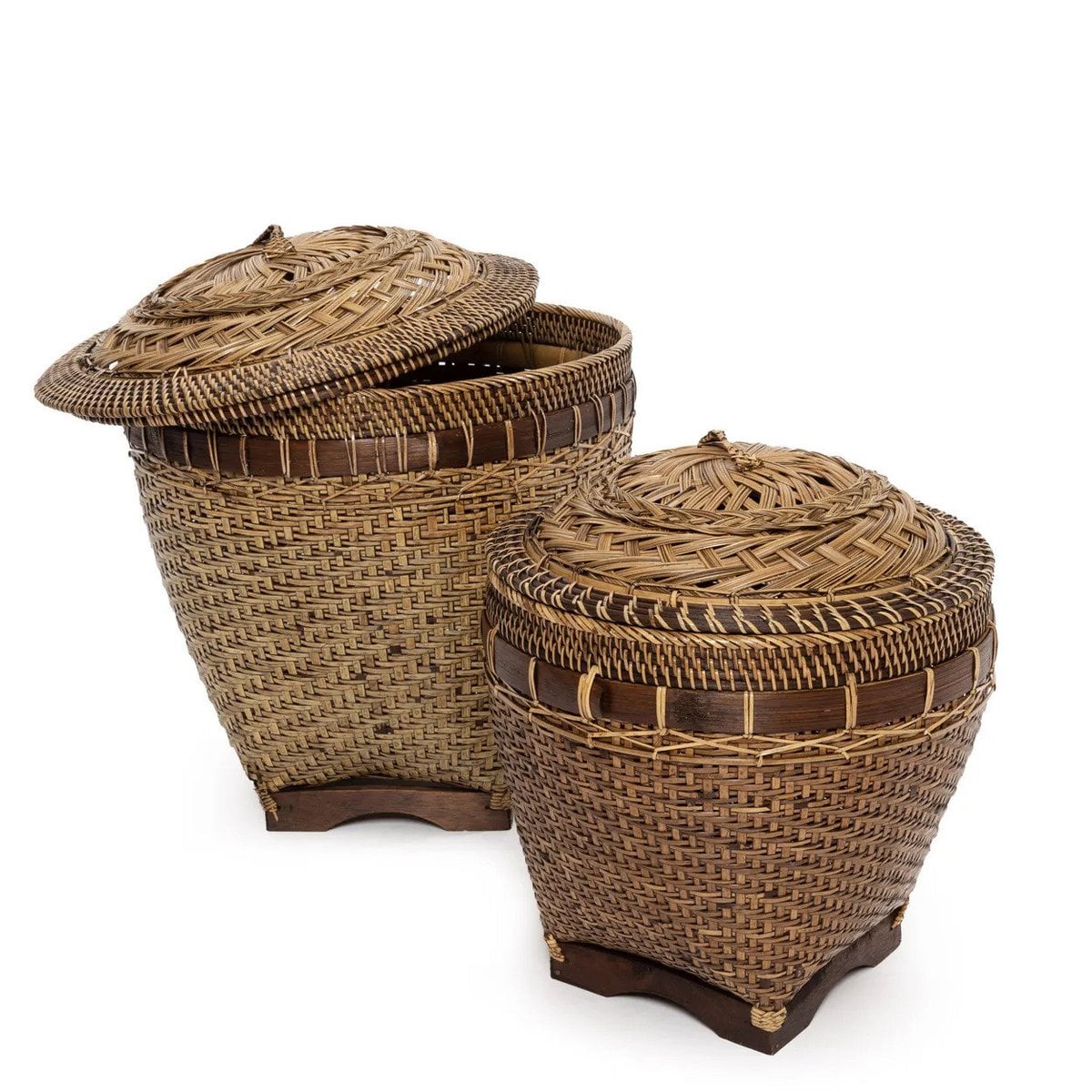 Aufbewahrungskorb aus Rattan natur-braun, 35 × 35 × 40 cm | VIA X SELECTION