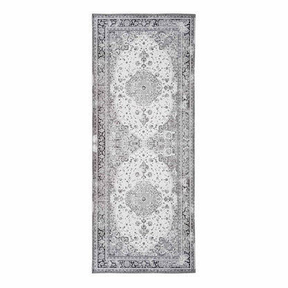 Läufer aus Chenille-Polyester schwarz-weiß, 80 × 200 cm | VIA X SELECTION