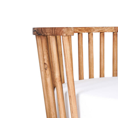Loungesessel aus recyceltem Teakholz in Naturweiß mit skulpturalem Rahmen | VIA X SELECTION