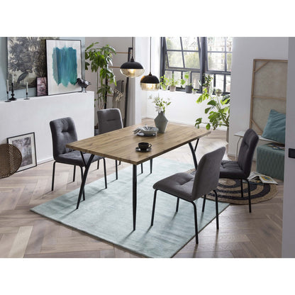 Esstisch in Naturton mit Metallgestell, 150 × 90 cm | VIA X SELECTION