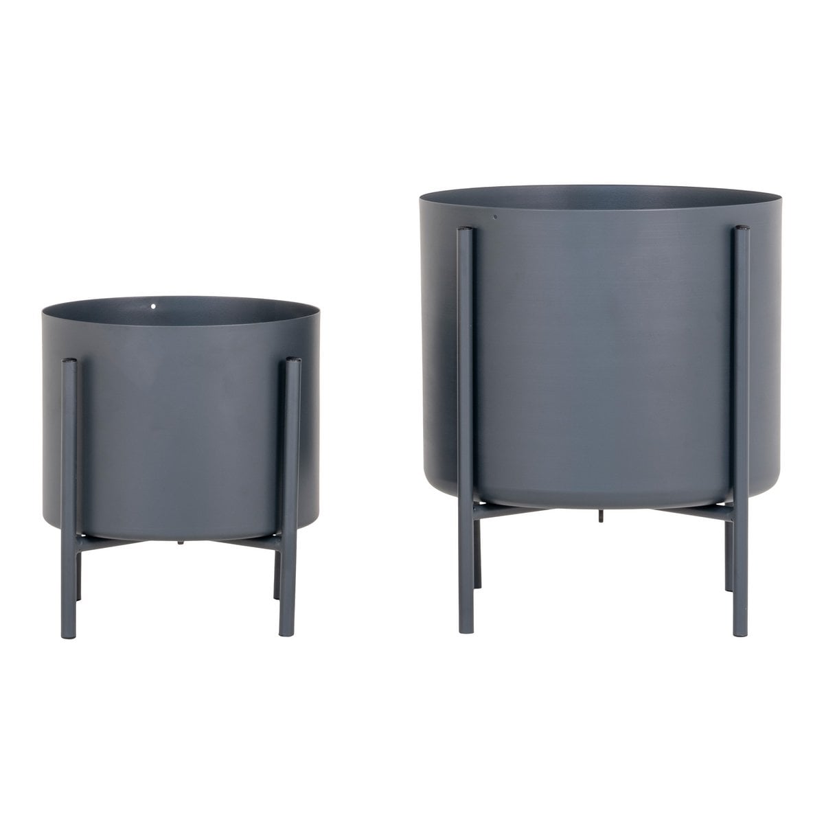 Blumentopf-Set aus Stahl grau 2-teilig | VIA X SELECTION