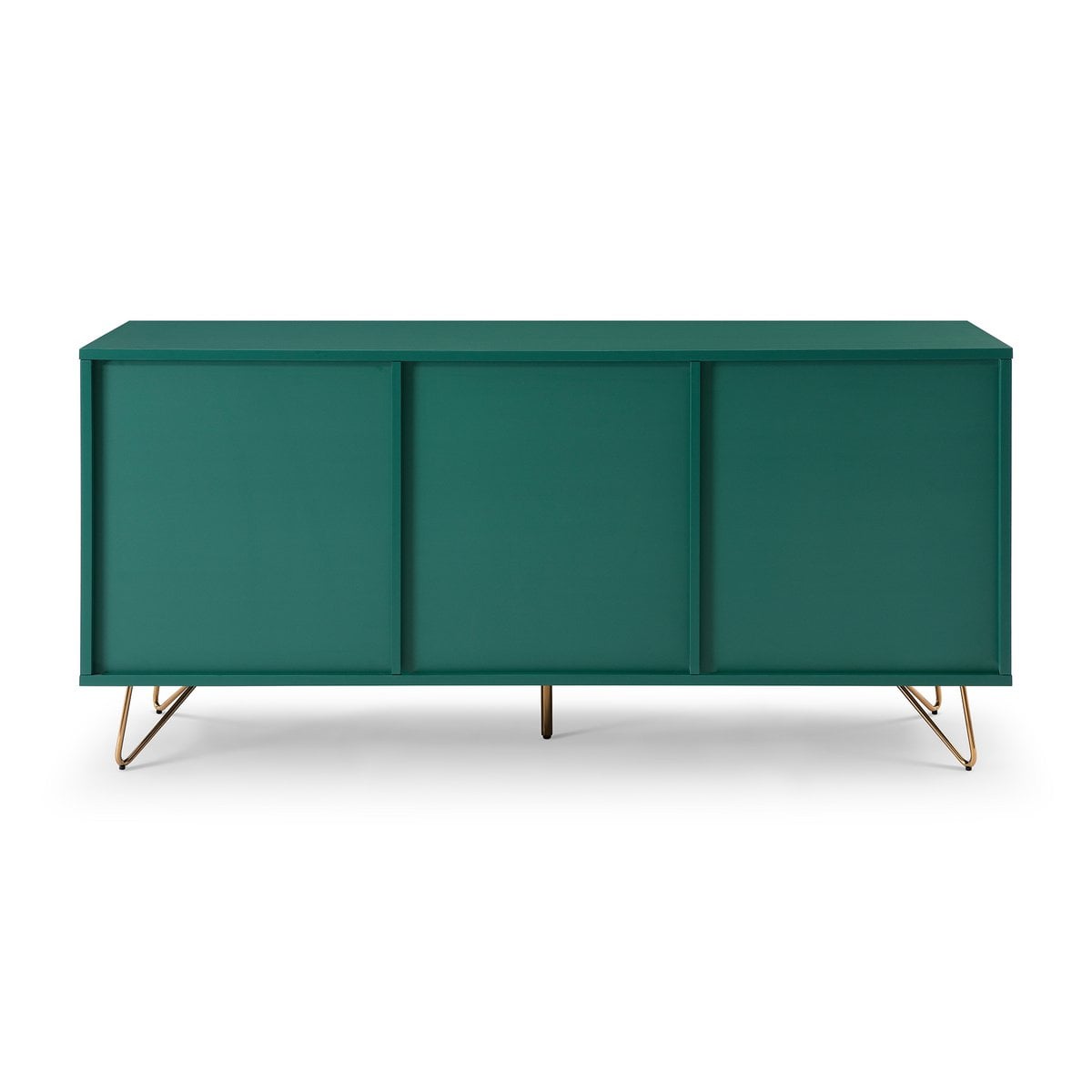 Sideboard grün mit 2 Türen und 3 Schubladen, 40 × 150 × 70 cm | VIA X SELECTION