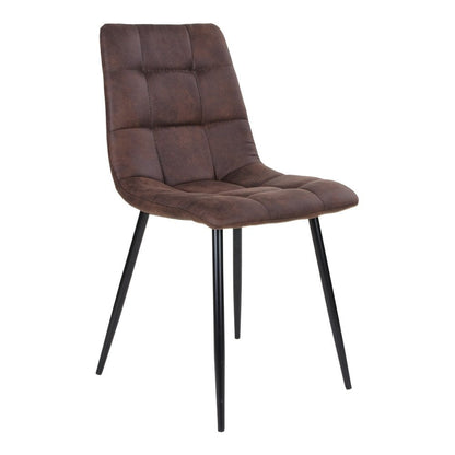 Esszimmerstuhl aus Mikrofaser braun im 2er-Set | VIA X SELECTION