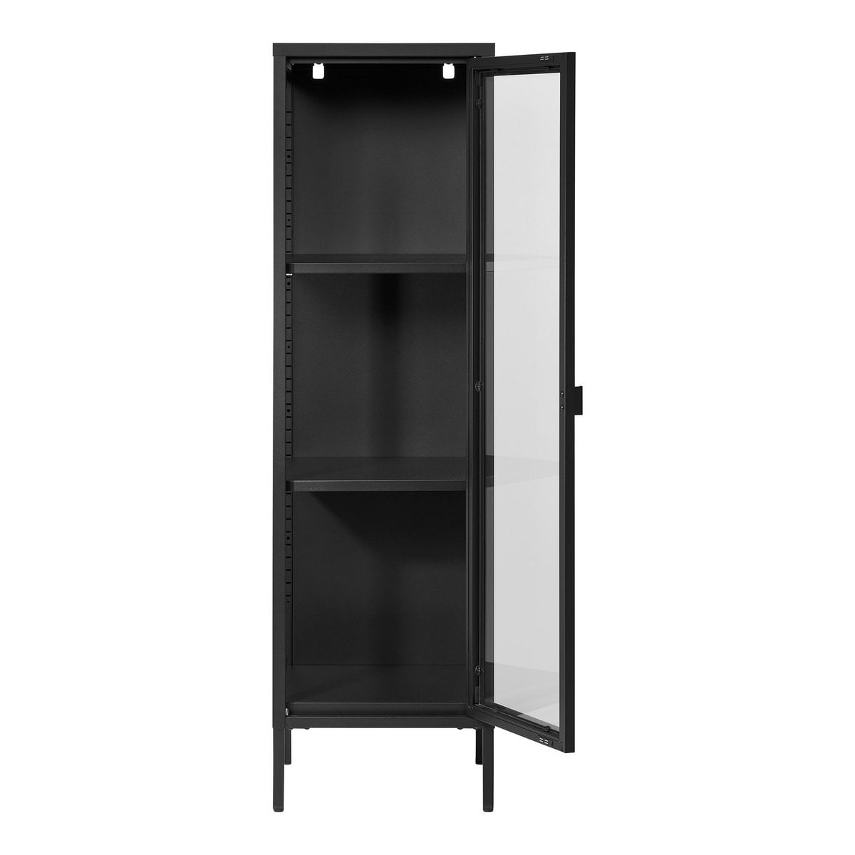 Schmale Vitrine schwarz, 40 × 35 × 140 cm | VIA X SELECTION