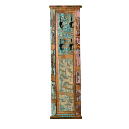 Wandgarderobe aus Massivholz mit 8 Haken, 35 × 8 × 110 cm | VIA X SELECTION