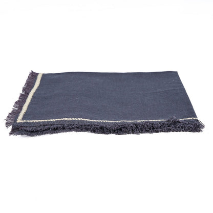 Leinenserviette in Schwarz und Natur, 45 × 45 cm | VIA X SELECTION