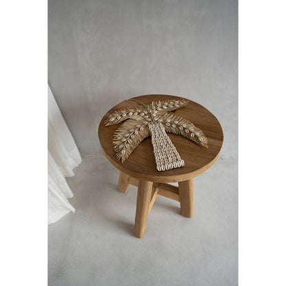 Hocker aus Teakholz natur mit runder Sitzfläche | VIA X SELECTION