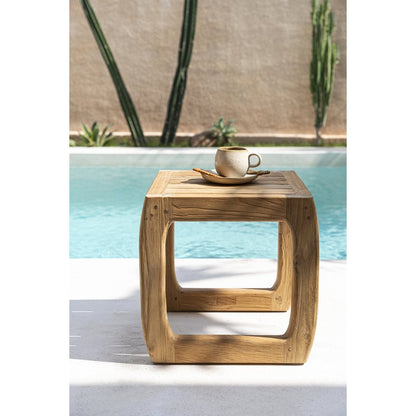 Outdoor-Hocker aus Holz mit runder Form | VIA X SELECTION