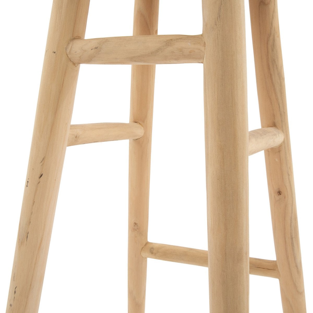 Barhocker aus massivem Teakholz in Natur | VIA X SELECTION