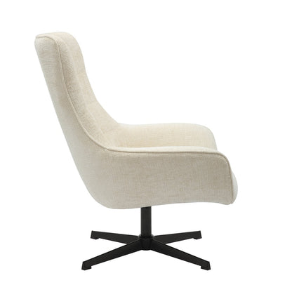 Drehsessel aus Chenille in Beige | VIA X SELECTION