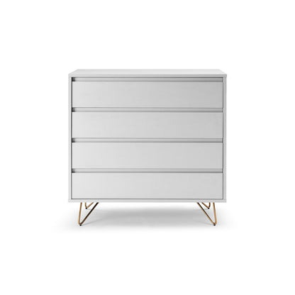 Kommode weiß mit 4 Schubladen, 40 × 90 × 90 cm | VIA X SELECTION