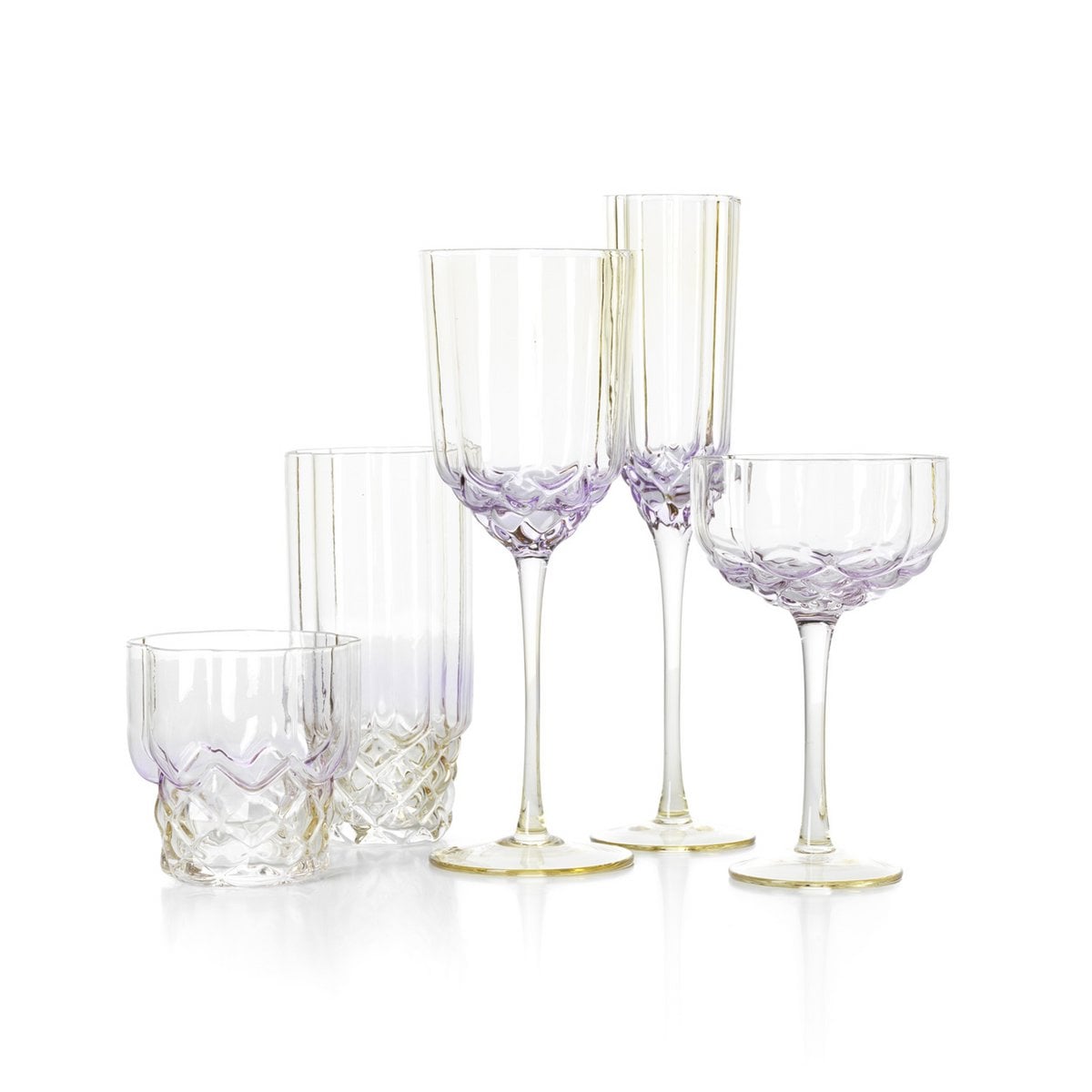 Cocktail-Coupe aus rosafarbenem Recyclingglas 16,5 cm | VIA X SELECTION
