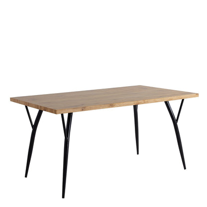Esstisch in Naturton mit Metallgestell, 150 × 90 cm | VIA X SELECTION