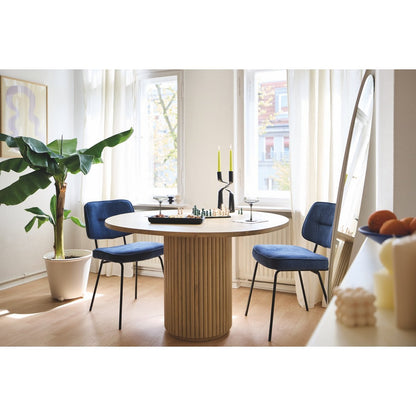 TOM TAILOR Home runder Esstisch Mangoholz gerippter Mittelfuß 120 cm | VIA X SELECTION