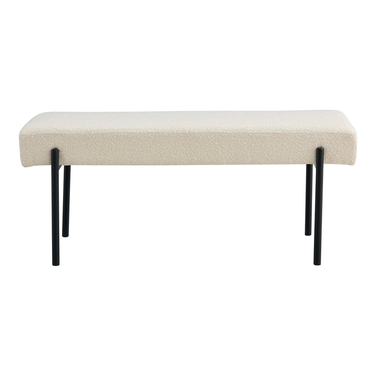 Sitzbank aus Bouclé weiß 100 cm | VIA X SELECTION