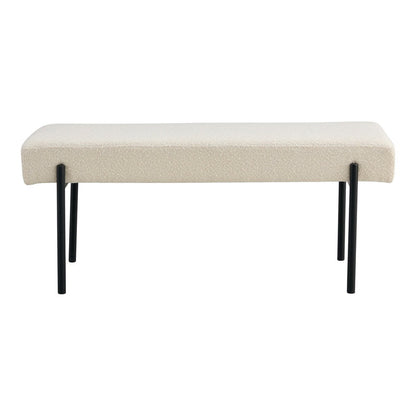 Sitzbank aus Bouclé weiß 100 cm | VIA X SELECTION