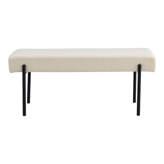 Sitzbank aus Bouclé weiß 100 cm | VIA X SELECTION