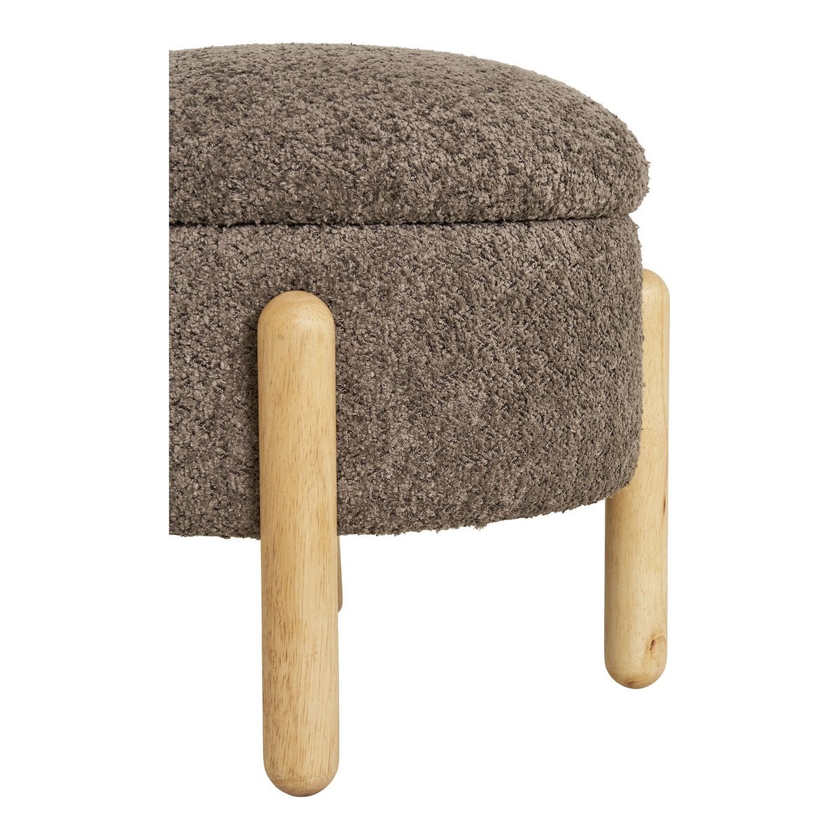 Bouclé-Pouf mit Stauraum Braun | VIA X SELECTION