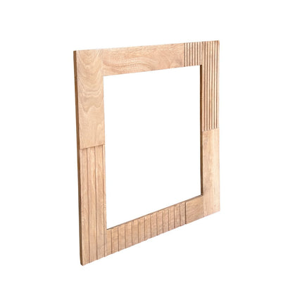 Wandspiegel mit Lamellenrahmen aus Mangoholz, 68 × 79 cm | VIA X SELECTION