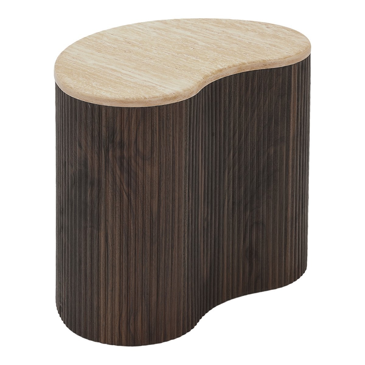Beistelltisch in Travertinoptik Dunkelbraun, 50 × 33 × 44 cm | VIA X SELECTION