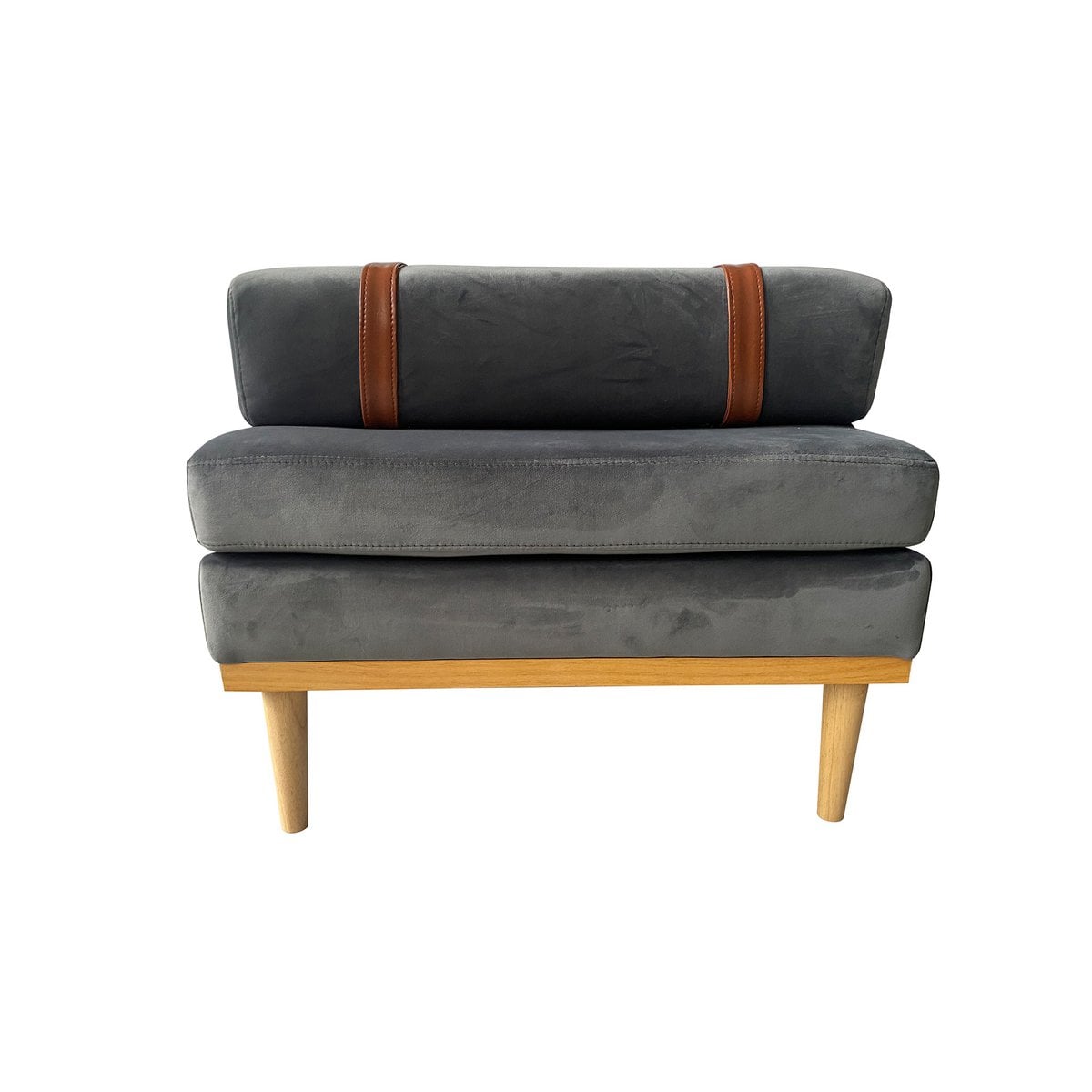 Daybed aus grauem Samt mit Nackenrolle | VIA X SELECTION