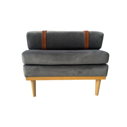 Daybed aus grauem Samt mit Nackenrolle | VIA X SELECTION