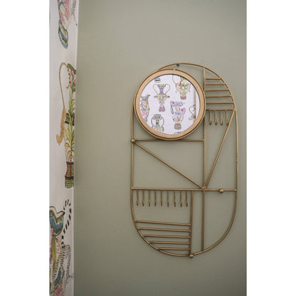 Wandhaken mit Spiegel messingfarben, 28 × 3 × 52 cm | VIA X SELECTION