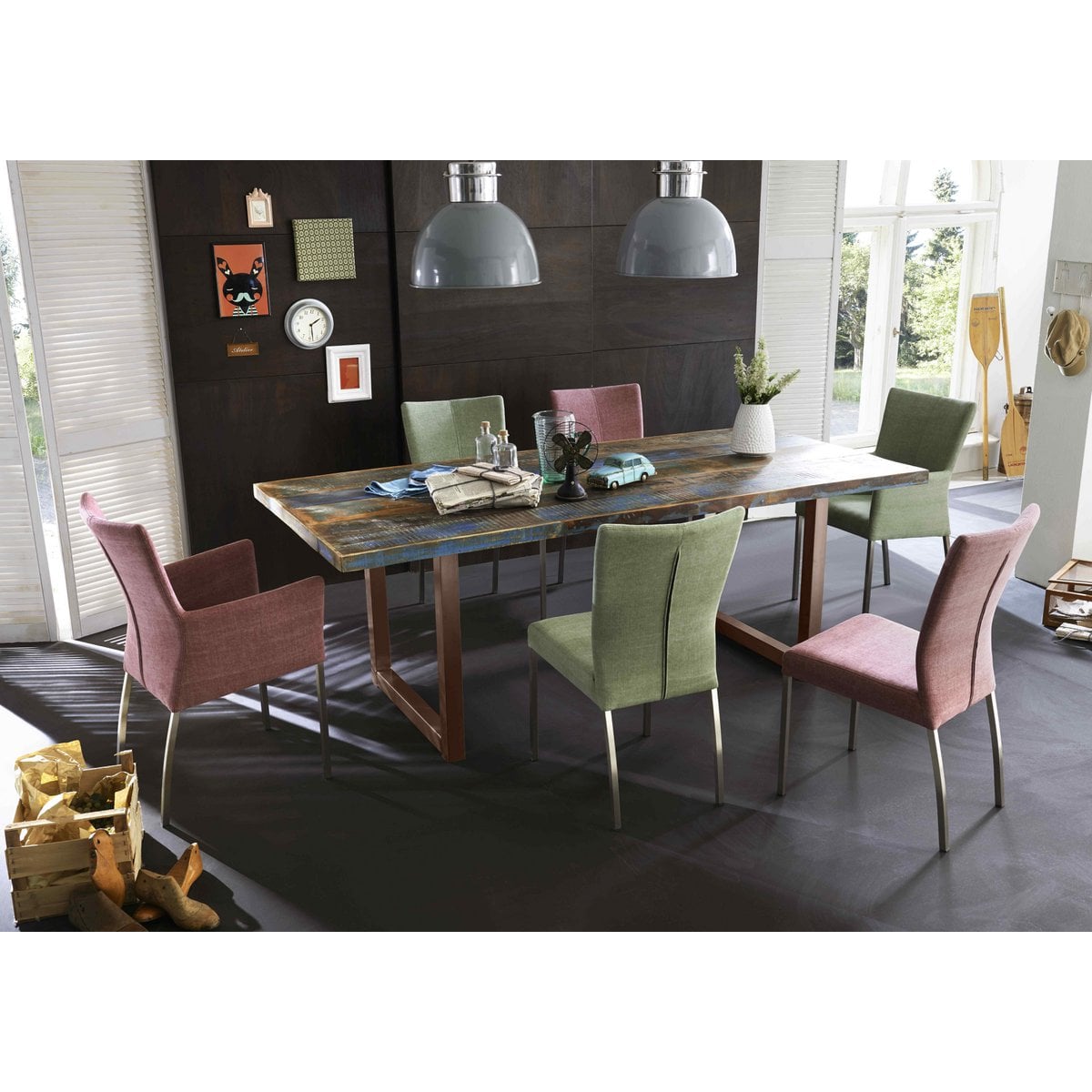 Esstisch Altholz mehrfarbig, 180 × 100 cm | VIA X SELECTION