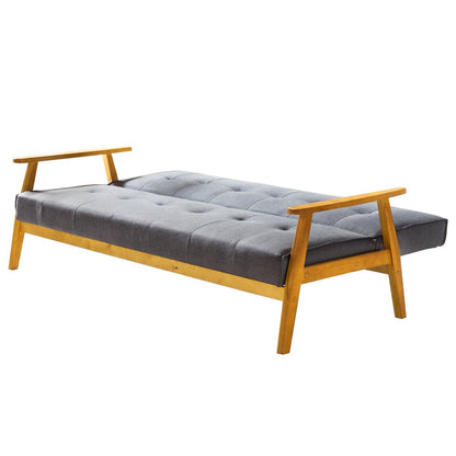 Schlafsofa in dunkelgrauem Webstoff mit Holzgestell | VIA X SELECTION