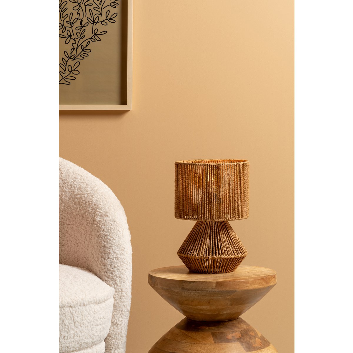 Leitmotiv Forma Tischleuchte aus Jute in in Beige | VIA X SELECTION