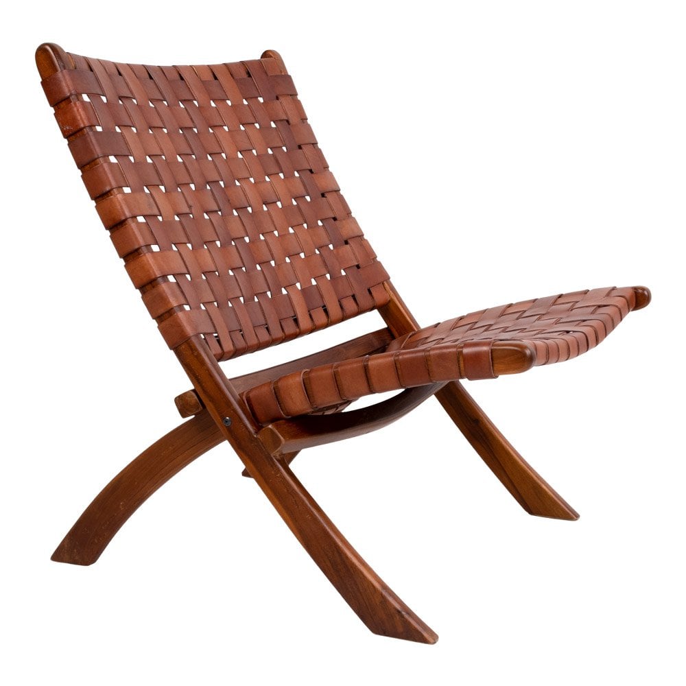 Klappsessel aus Teakholz und Leder | VIA X SELECTION