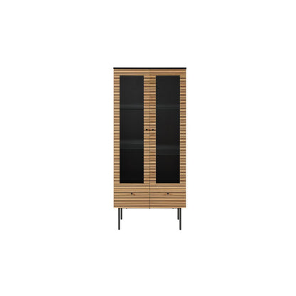 Vitrine mit Eichenfront, 43 × 79 × 179 cm | VIA X SELECTION