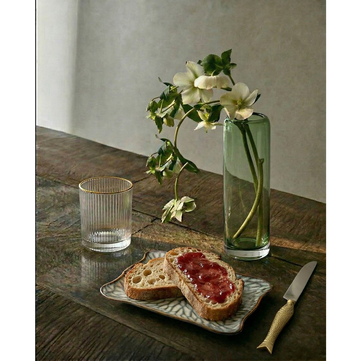 Lowball-Glas aus Recyclingglas mit Goldrand 10 cm | VIA X SELECTION
