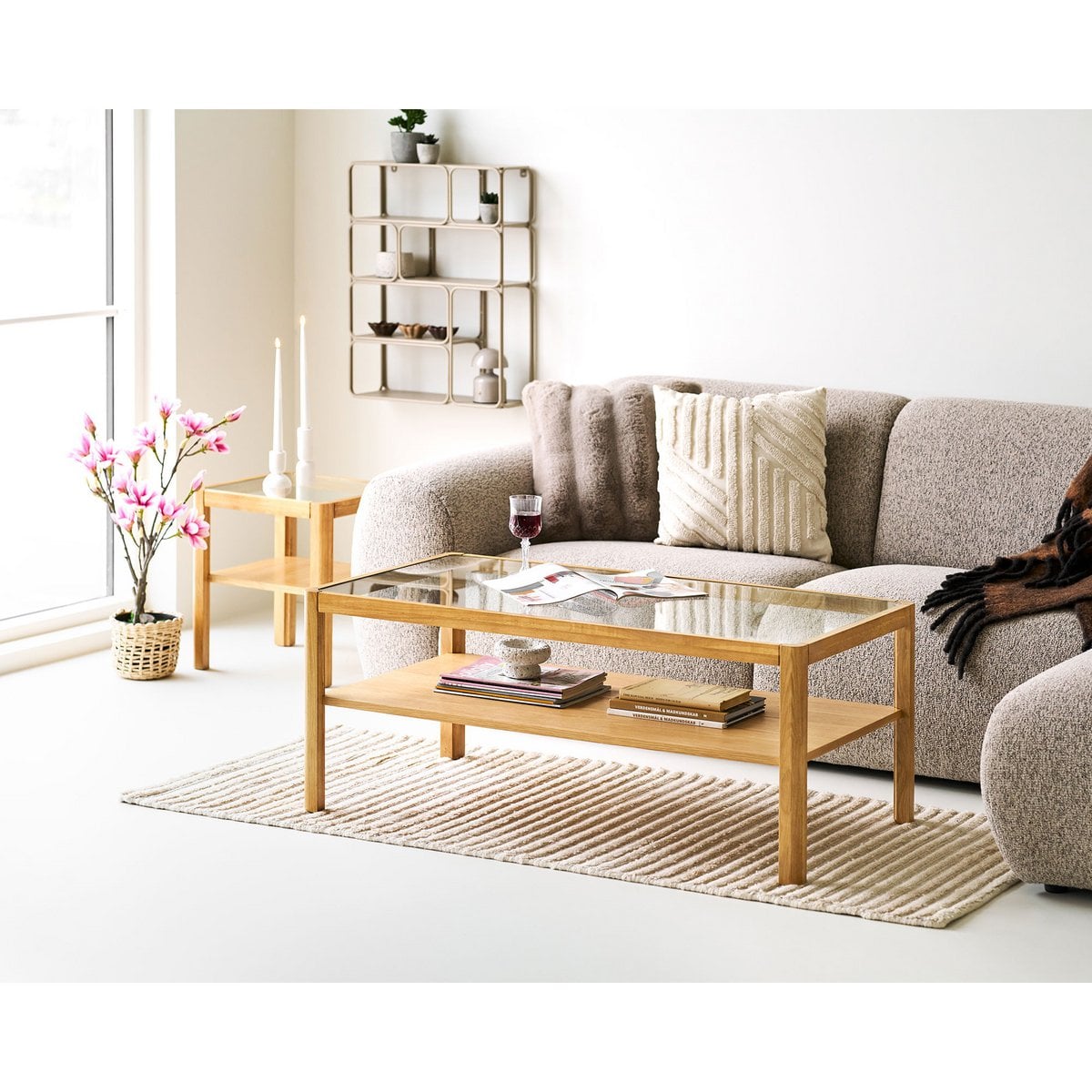 Wandregal Hochformat beige, 48 × 18 × 64 cm | VIA X SELECTION