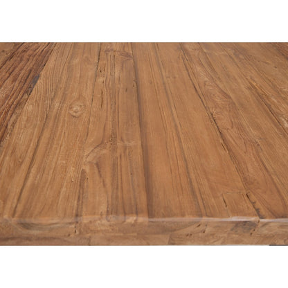 Esstisch recyceltes Teakholz braunes Metallgestell, 220 × 100 cm | VIA X SELECTION