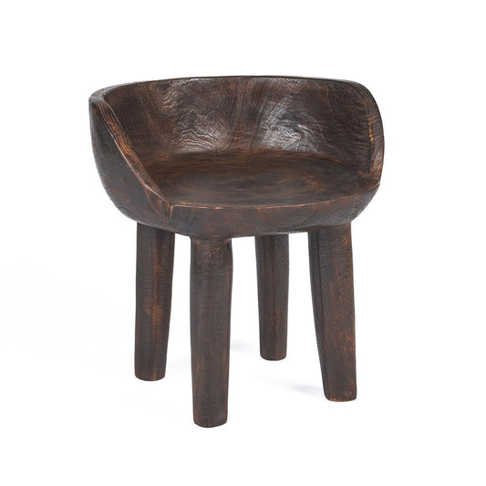 Niedriger Stuhl aus Holz dunkelbraun mit Schalenform | VIA X SELECTION