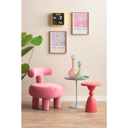 Beistelltisch Zickzackfuß staubblau, Ø, 40 × 42 cm | VIA X SELECTION