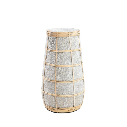 Terrakotta-Vase mit Raffia-Detail | VIA X SELECTION